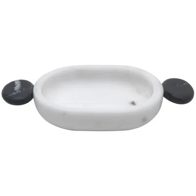Pre-owned Matteo Cibic New Modern Soap Holder In White And Black Marble, Creator