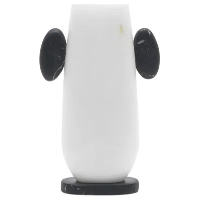 Pre-owned Matteo Cibic New Modern Vase In White And Black Marble, Creator