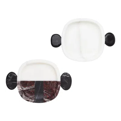 Pre-owned Matteo Cibic Set Of 2 Carlo Small Plates By  In Gray