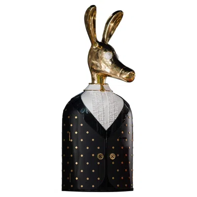 Pre-owned Matteo Cibic Signor Ciuco Donkey Bar Storage Cabinet With Brass Inlay By  In Black