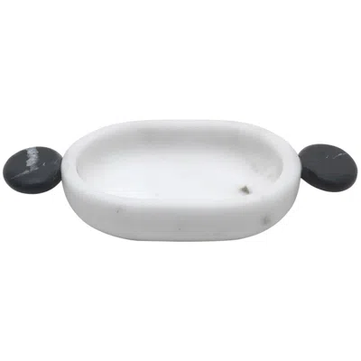 Pre-owned Matteo Cibic Soap Holder In White And Black Marble, By , Italy