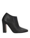 Matteo Pitti Bologna Woman Ankle Boots Black Size 6.5 Leather In Black