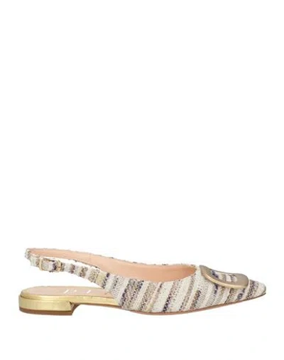 Matteo Pitti Bologna Woman Ballet Flats Ivory Size 7 Leather, Textile Fibers In White