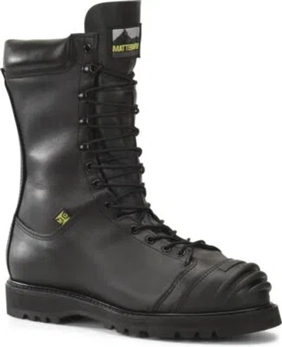 Pre-owned Matterhorn Men's 10" Banksman Internal Metatarsal Guard Steel Toe Waterproof Wor In Black