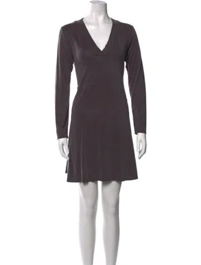 Pre-owned Matthew Adams Dolan Wool Mini Dress In Gray