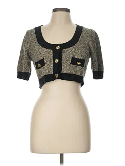 Pre-owned Matthew Bruch 3/4 Sleeve Top Black Square Neckline Tops