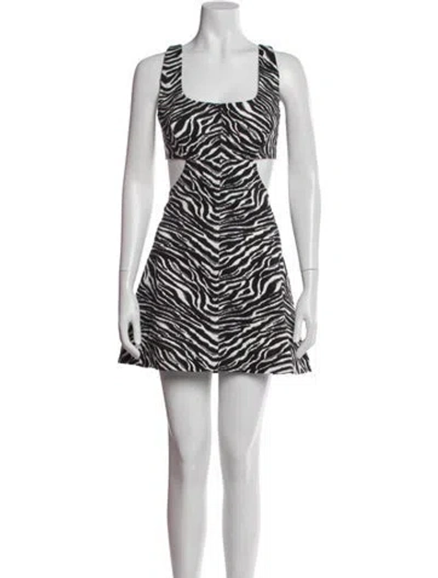 Pre-owned Matthew Bruch Animal Print Mini Dress W/ Tags In Black