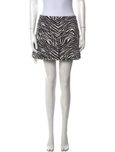 Pre-owned Matthew Bruch Animal Print Mini Skirt In Green