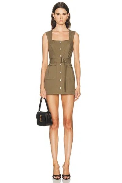 Matthew Bruch Apron Cargo Mini Dress In Brown
