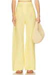 Matthew Bruch Barrel Button Pocket Pant In Yellow