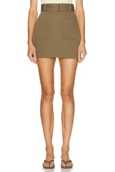 Matthew Bruch Belted Mini Skirt In Gray