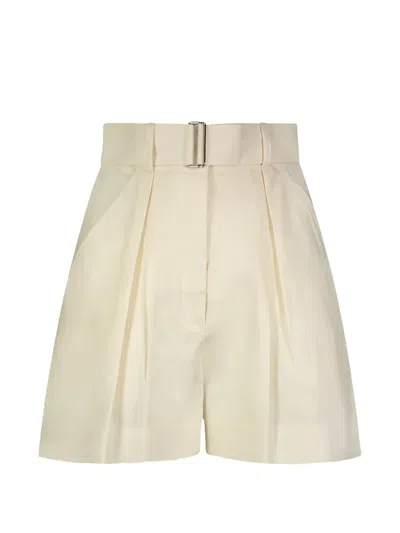 Matthew Bruch Belted Pleated Shorts In Neutrals