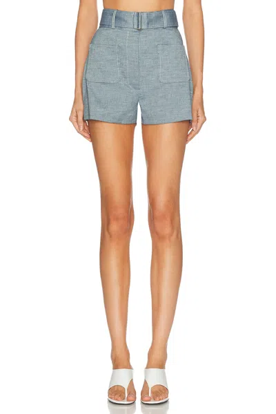 Matthew Bruch Belted Pocket Short In Multi