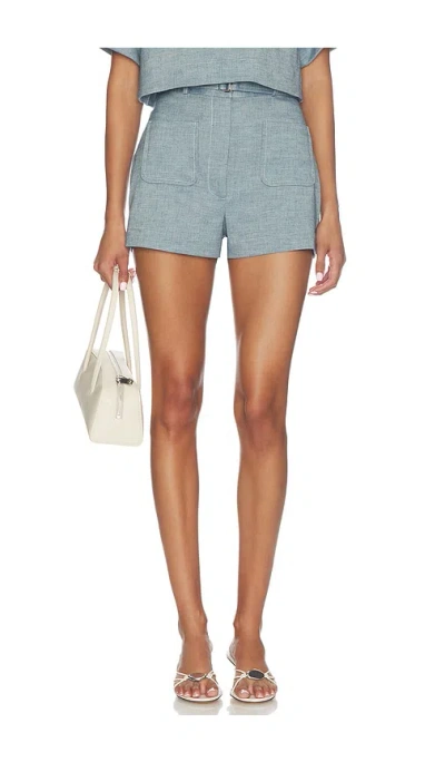 Matthew Bruch Belted Pocket Short In Gray