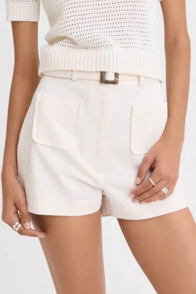 Matthew Bruch Belted Pocket Short In Cream In Neutral