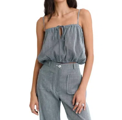 Matthew Bruch Bubble Tank Top In Denim In Gray