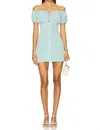 Matthew Bruch Bubble Tie Mini Dress In Seafoam In Green