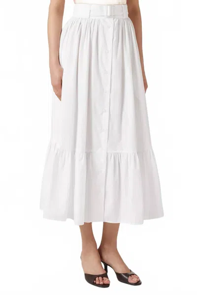 Matthew Bruch Button Down Midi Skirt In White