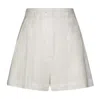 Matthew Bruch Button Pleated Short In White In White