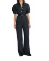Matthew Bruch Button Pleated Trouser In Black Tencel In Black