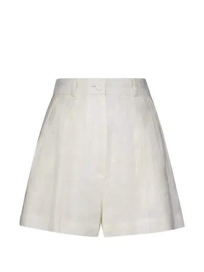Matthew Bruch Button-fastening Pleated Shorts In White