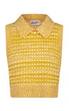 Matthew Bruch Collared Knit Mesh Tank Top