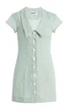 Matthew Bruch Collared Linen Mini Dress In Gray