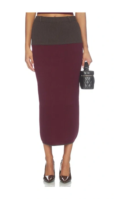 Matthew Bruch Colorblock Midi Skirt In 멜로