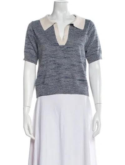 Pre-owned Matthew Bruch Colorblock Pattern V-neck Sweater