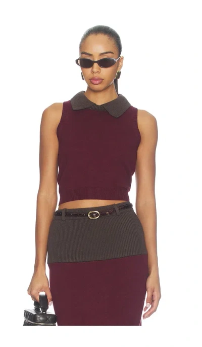 Matthew Bruch Combo Collar Cropped Tank Top In 멜로
