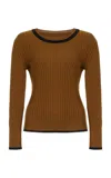 Matthew Bruch Cotton-blend Knit Sweater In Brown