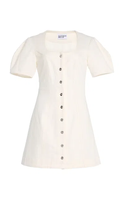 Matthew Bruch Cotton Mini Dress In White