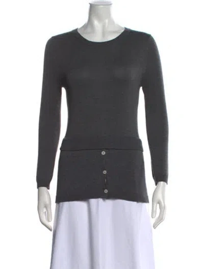 Pre-owned Matthew Bruch Crew Neck Long Sleeve Top In Grey