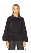 Matthew Bruch Cropped Barn Jacket In Black