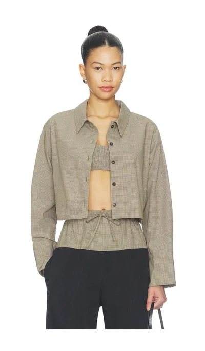 MATTHEW BRUCH CROPPED OVERSIZED BUTTON DOWN TOP