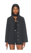 Matthew Bruch Denim Chore Jacket In Black