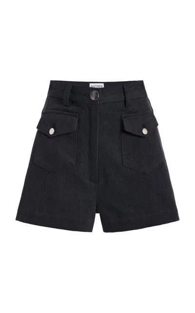 Matthew Bruch Denim Pocket Hot Short In Black