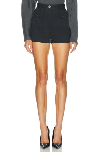 Matthew Bruch Denim Pocket Hot Short In Faded Black Denim