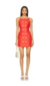 Shop Matthew Bruch Double Breasted Tank Dress In Red Linen