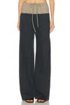 Matthew Bruch Drawstring Combo Pant In Multi