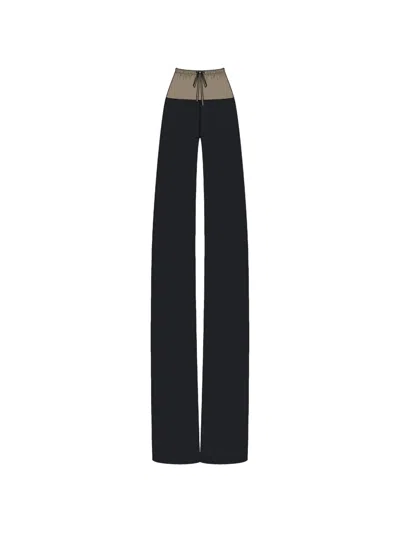 Matthew Bruch Drawstring-waist Wide-leg Trousers In Black