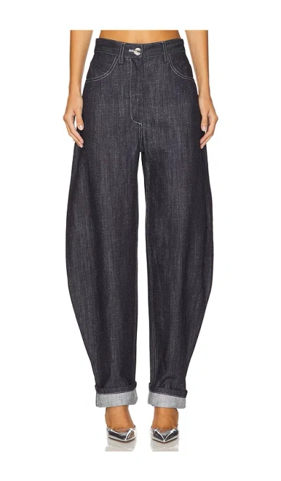 Matthew Bruch High-waist Barrel Jeans In Dark Denim