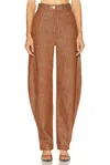 Matthew Bruch High-waist Barrel Wide Leg In Brown