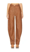 Matthew Bruch High-waist Barrel Wide Leg In Brown