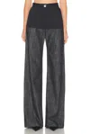 Matthew Bruch Rigid High-rise Wide-leg Jeans In Black