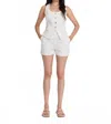 Matthew Bruch High-waist Denim Hot Short In White In White