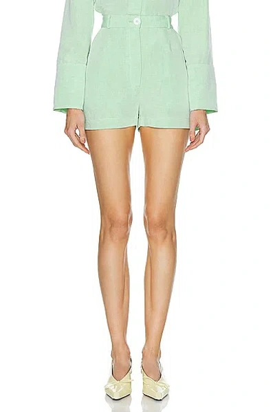 Matthew Bruch High Waist Hot Short In Green