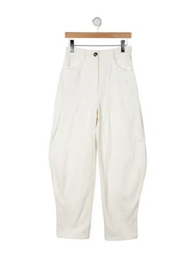 Pre-owned Matthew Bruch High-rise Straight Leg Jeans In Neutral