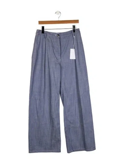 Pre-owned Matthew Bruch High-rise Wide Leg Jeans In Blue