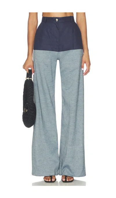 Matthew Bruch High-waist Combo Jeans In Blue